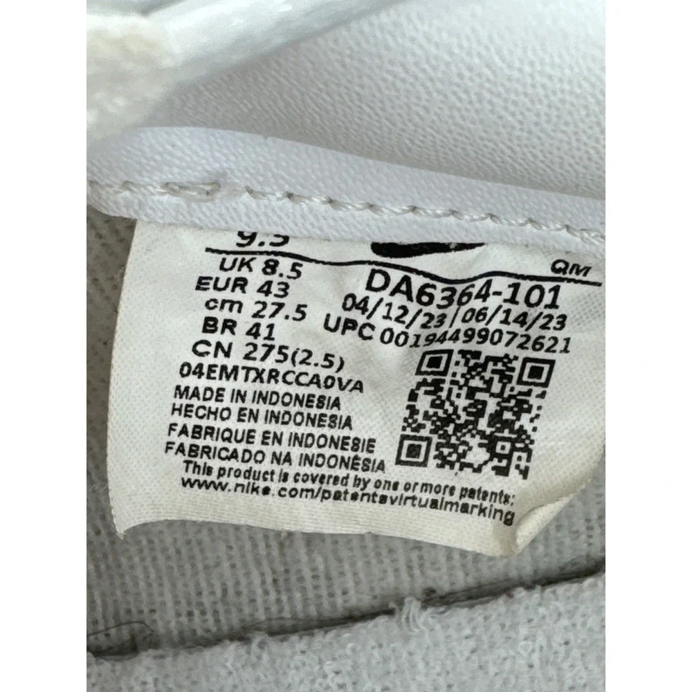 Nike Blazer Low 77 Vintage White Black Mens Sneakers DA6364-101 Size 9.5‎